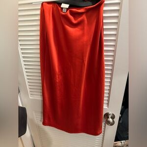 Burnt bright orange maxi skirt